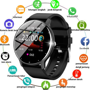 LIGE Asli Jam Tangan Pintar Wanita Olahraga Kebugaran IP67 Anti Air Jam Pria Android iOS SmartWatch