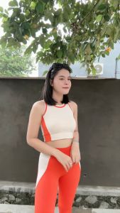 MOOTA Chienny Leging Olahraga Wanita Gym Celana Leging Olahraga Senam Aerobic Zumba Leging Kebugaran - 055