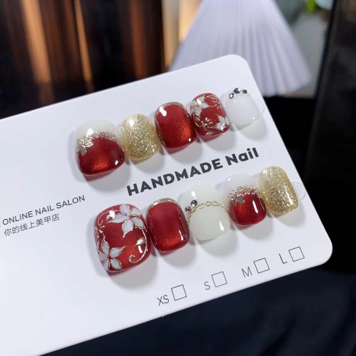Nhựa Trang Trí Móng Tay Thủ Công Bằng Sợi Vàng Trang Trí Móng Ngắn Kiểu ...