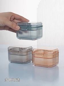 【SKIT SG】Three Layer Retainer Storage Box Retainer Invisible Braces Denture Storage Box Tooth Socket Box Soaking Portable Case Dental Retainer Case Invisible Braces Holder Orthodontic Storage Box Retainer Storage Box Denture Box Dental Mouth Guard Box