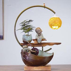 FENGHONGTAO | Ceramic Watermill Fountain Creative Zen Style Ornament