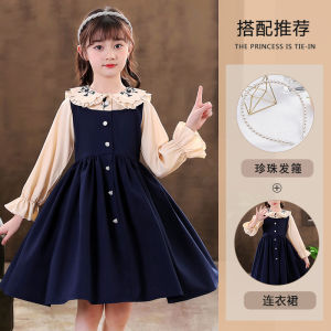 ชุดเดรสเด็กผู้หญิง ชุดเจ้าหญิงสุดเก๋ ชุดเดรสสีแดงสำหรับเด็กผู้หญิง ชุดเดรสฤดูใบไม้ผลิและฤดูใบไม้ร่วง ชุดเดรสเด็กผู้หญิง