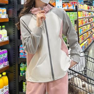 SUHUIQIAN | Drawstring Hooded Jacket Splicing Retro Small Size