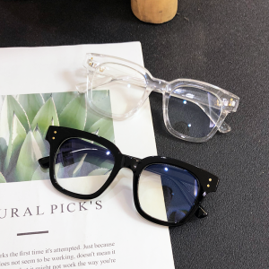 Yang Kaiwen Similar Glasses Plain Black Frame Face-Looking Small Female round Face Large Face Trendy Large Square Frame Plain Glasses Mens Decoration