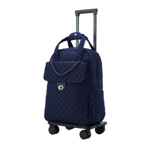 14-Inch Carry-On Waterproof Printed Handheld Four-Wheel Spinner Luggage Bag Backpack Short Trip Travel Suitcase Bag