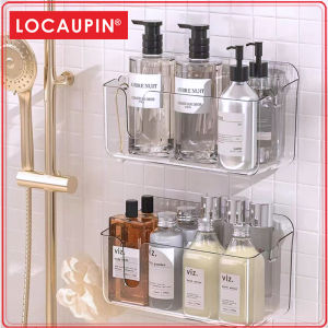 Locaupin Home Organizer Plastic Shelves Wall Mounted Fashion Wall Storage Shelves for Bedroom Living Room  Bathroom Kitchen