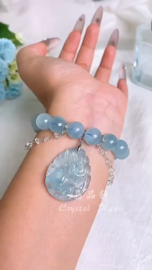 [现货] 10mm 海蓝宝手串 + 海蓝宝狐仙｜舒缓情绪 × 增强魅力 × 守护爱情｜10mm Aquamarine Bracelet + Aquamarine Fox Fairy｜Calm Mind • Charisma • Love P