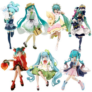 Bandai | Animation Popular King Hatsune Miku Handmade PVC Model Hatsune Miku Desktop Decoration Ornaments Animation Surroundings Toys