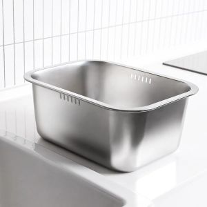 Chậu Rửa Di Động Bằng Thép Không Gỉ 10L Thân Thiện Với Môi Trường Đa Năng Dùng Làm Chậu Rửa Chén Chậu Rửa Rau Củ
