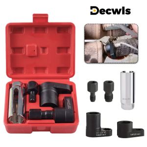 ชุดประแจบล็อกเซ็นเซอร์ออกซิเจนยานยนต์แบบมืออาชีพ 5 ชิ้น ข้อต่อ 7/8" (22 มม.) 1/2" และ 3/8" เครื่องมือถอดและติดตั้งเซ็นเซอร์ออกซิเจนยานยนต์ เครื่องมือซ่อมเกลียว