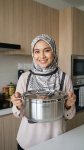 Korkmaz Proline Gastro 18/10 Stainless Steel Deep Stock Pot with Lid Induction Compatible
