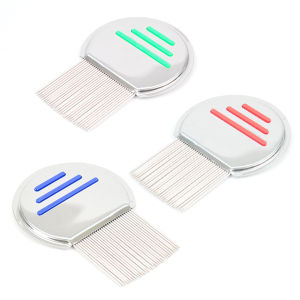 Grupheaso Stainless Steel Hair Lice Treatment Comb Brush Nit Free Terminator Fine Egg Dust Removal Red