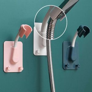 Happy Houses 360° Adjustable Rotatable Shower Head Holder with shower head No-Punching Universal Strong Adhesive Wall Mount Holder Adjustable Self-Adhesive Shower Head Bracket