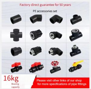 PE Water pipe fittings PE hot melt connector Coupling tee variable tee  PE compression fittings