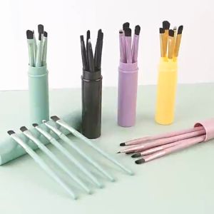 FSKuas Make Up Tabung Mini Kuas Makeup Travel Beauty Tools Set Eyeshadow Isi 5 Pcs