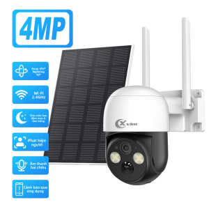 Camera An Ninh Năng Lượng Mặt Trời XVIM 4MP HD WiFi Ngoài Trời PTZ Với Khả Năng Xoay 355 Độ °   Chảo 90 °   Chế Độ Nghiêng Màu Sắc Tầm Nhìn Ban Đêm Phát Hiện Con Người Âm Thanh Hai Chiều