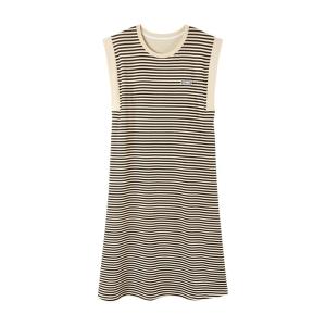 Váy ngủ nữ MiiOW làm bằng vải cotton dài kẻ sọc có đệm ngực thoải mái