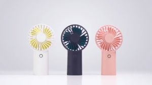 Portable Handheld USB Fan with Strong Wind 15000mAh Rechargeable Battery 3-Speed Adjustment and LED Backlight