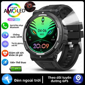 Đồng Hồ Thông Minh Chống Nước 3ATM Dành Cho Nam Với Màn Hình AMOLED HD Pin 400mAh Chức Năng Gọi Bluetooth 1.53  Theo Dõi Thể Thao Ngoài Trời Cho Huawei Xiaomi