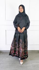 SET HANBOK ROK BATIK CENDRAWASIH ATASAN HITAM WANITA KEKINIAN TERBARU 2024 SET BATIK EKSKLUSIF SVJ