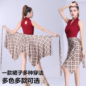 New Latin Dance Skirt Short Belted Half-length Performance Square Dance Womens Style Unusual Latin Dance Lower Wear