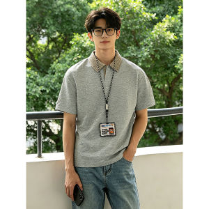 OUMULONG | Polo Shirt Men Checkered Black