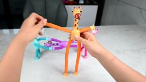 Telescopic Suction Cup Giraffe Toy Pop Tubes Mixed Animals Suction Fidget Toys Cute Children Gifts