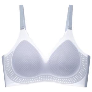 MiiOW | เสื้อชั้นในผ้าไหมน้ำแข็งบางเฉียบสำหรับผู้หญิงในฤดูร้อน เสื้อชั้นในไร้ตะเข็บ หน้าอกใหญ่ดูเล็ก หน้าอกเล็กดูใหญ่ ระบายอากาศได้ดี เสื้อชั้นในทรง V ด้านหลังสวยงาม