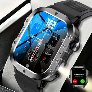 LAXASFIT Outdoor Smart Watch 2.01 inch HD Screen LED Flashlight Bluetooth Talk Sports Smart Watches For Men Women Holiday Gifts
