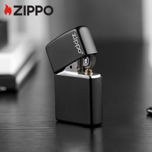 Zippo Black Matte Windproof Pocket Lighter With Zippo Logo | Zippo 218ZL（ Lighter Without Fuel Inside )