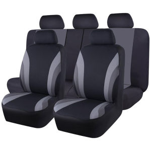 9PCS Universal Fit Car Seat Cover -100% Breathable and Washable Premium Cloth Automotive Seat Protectors for Most Sedan SUV VanAutomotive Interior Covers
