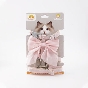 LESHUANGCHONGJU | Anti-escape Kitten Harness Silk Bow
