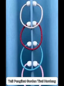 Tali Pengikat Gorden Model Clip Mutiara Kecil / Jepitan Pengait Pengencang Ikat Hordeng Untuk Dekorasi Tirai Jendela Rumah Kamar Ruang Tamu / Curtain Tie Rope Ball / Aksesoris Interior Ruangan Aesthetic Import Praktis Multifungsi - GP Mall
