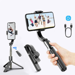 Zeallion Bluetooth Gimbal Stabilizer Mobile Phone Selfie Stick with Tripod Holder Adjustable Wireless Handheld Selfie Stand for Smartphone