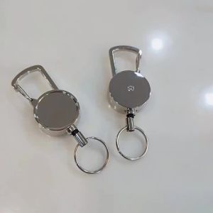 ★▲1pc Stainless Steel Wire Rope Elastic Keychain Recoil Sporty Retractable Alarm Key Ring Anti Lost Yoyo Ski Pass ID Card