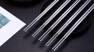 Set 5 đôi đũa Inox Chất Lượng Cao 33gr/đôi Có Khắc Laser Chống Trượt - dua an com - đũa thép không rỉ - đũa inox 304 - phụ kiện bàn ăn - đũa ăn m
