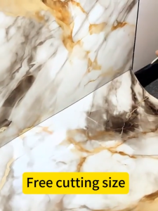 REAIM Mega Size 3D Marble Wallpaper Sticker Self-Adhesive Waterproof Peel-and-Stick Wall Covering for Kitchen & Home