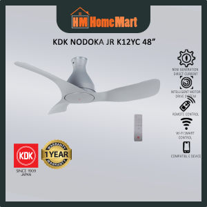 (FREE GIFT) KDK NODOKA Jr K12YC 48" DC Motor Wifi Remote Ceiling Fan (Matte Grey) (1 Year Warranty)