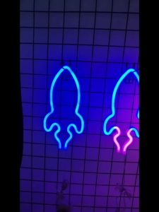 Others | Rocket-shaped LED Neon Sign USB/Battery Powered LED Light for Bedroom Room Decoration Gift Night Light Decoration Holiday