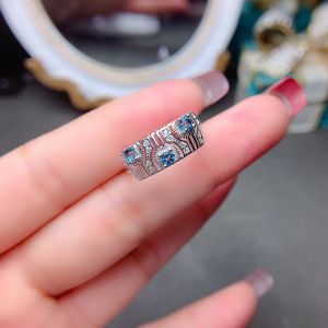 2023 New Natural Blue Topaz Ring: A Lucky Birthstone Gift & Date Friend Gift