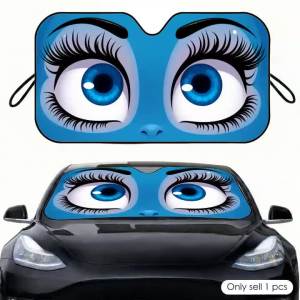 Funny Eyes Sun Visor Car Windshield Sunshade Front Window UV Protection Heat Insulation Sun Shade Cover Foldable