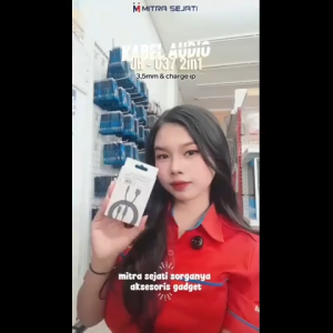 Mitra Sejati Kabel Audio JH-037 2in1 3.5mm Kabel Aux iPhone Charging