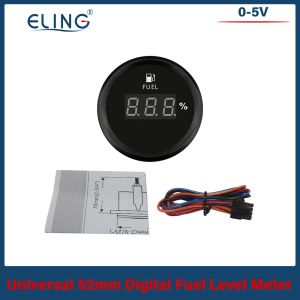 ELING 52mm (2) Signal 0-5V Fuel Level Gauge Fuel Gauge with Red Backlight Working Volt 12V 24V for Car Boat VAN