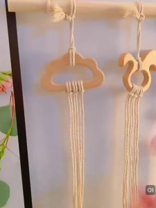 Wooden Hair Clips Holder Baby Girls Hairpin Hairband Storage Weave Wall Hanging Kids Room Decor Pendant Organizer Wall Ornaments