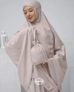 Nurlaela Muslim Mukena Dewasa Traveling Katun Premium Polos 2in1 Adreena Series Daily Medium