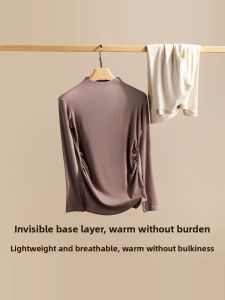 dr.domo | Pregnant Women Base Shirt Spring Autumn Modal Winter Inner Wear Top Half High Collar Maternity Clothes Long Sleeve Long Length