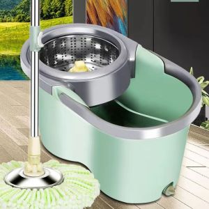 Thickened Rotating Mop Bucket Home Use Double Sided Mopping And Drying Lazy Person God Mop Wringing out Mop Cloth Bucket