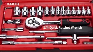 KUNCI SOK SET 46PCS 1/4" inch KUNCI SOKET SET KUNCI KREK SHOCK SERBAGUNA 0.25 inci in dim ALAT KUNCI SOCK SET 46 BUAH SOCKET SET BENGKEL MOTOR MOBIL LENGKAP