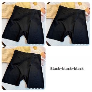 MiiOW | Womens Safety Pants Thin Ice Silk Seamless Abdomen Control Summer Bottoming Pants High Waist Short Pants Casual Nylon Spandex