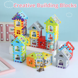 Building Block Toys Childrens Puzzle Building House Toy 3D Jigsaw Open Door Villa Childs Birthday Gift